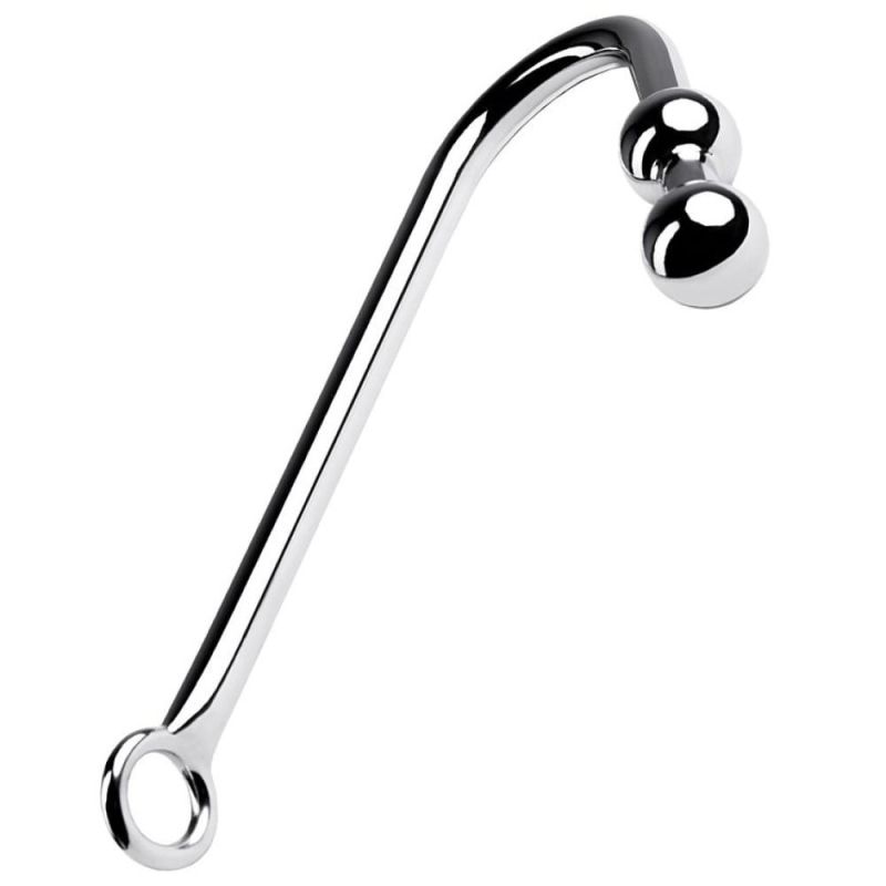 Анальный крюк с двумя шариками Runye металлический вид 3
