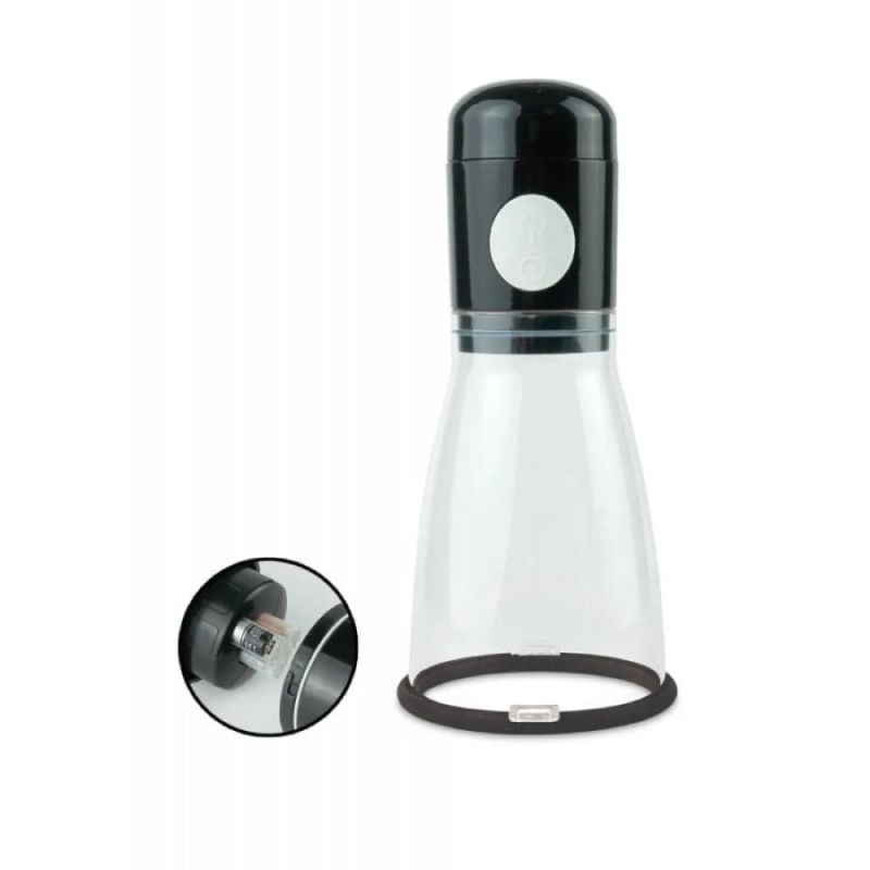 Вакуумна помпа для грудей Pipedream Fetish Fantasy автоматична, прозоро-чорна вид 4