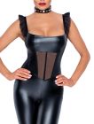 Комбінезон із вінілу зі вставкою із сіточки Noir Handmade F256 чорний, S вид 4
