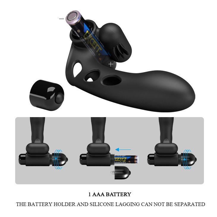 Вібратор на палець Pretty Love Orlando з кліторальною стимуляцією, чорний вид 9