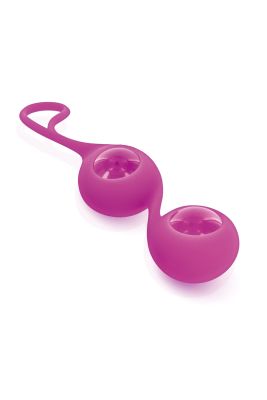 Скляні вагінальні кульки Glamy Cristal Love Balls для тренування інтимних м'язів, рожеві