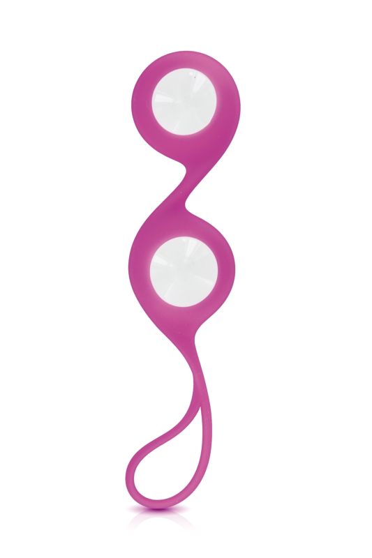 Стеклянные вагинальные шарики Glamy Cristal Love Balls для тренировки интимных мышц, розовые вид 3