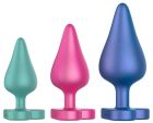 Набор из 3 анальных пробок ROMP Luster разноцветные вид 3