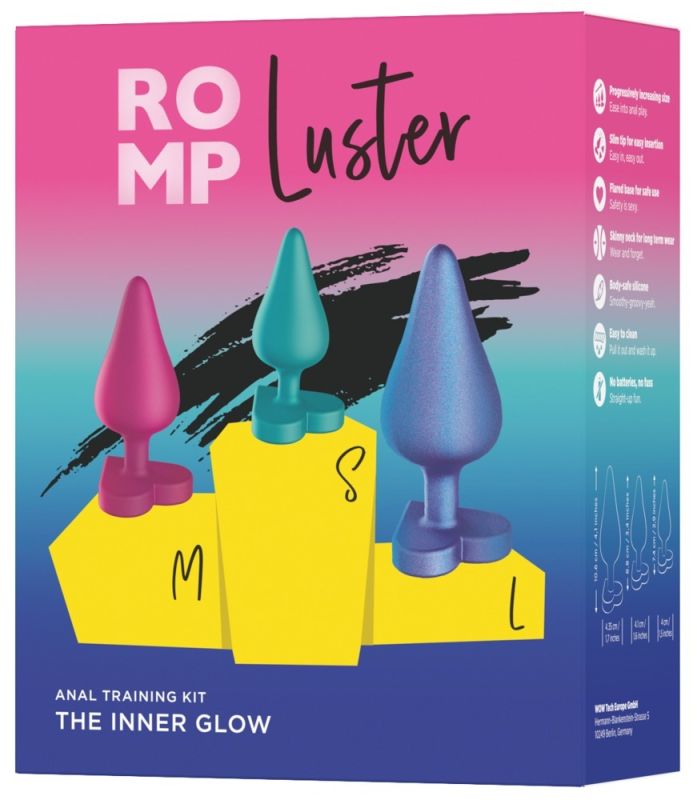 Набор из 3 анальных пробок ROMP Luster разноцветные вид 13