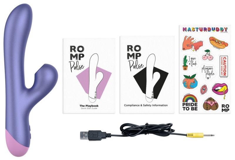 Вибратор-кролик с пульсатором для клитора ROMP Pulse фиолетовый вид 12