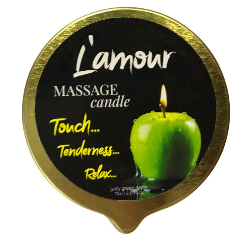 Масажна свічка L'amour Juicy Apple золота, 70 мл вид 2