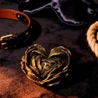 Свеча низкотемпературная в виде розы с глиттером GlowKink черная, L вид 6