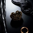 Свічка низькотемпературна у вигляді троянди з глітером GlowKink чорна, L вид 8