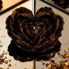 Свеча низкотемпературная в виде розы с глиттером GlowKink черная, L вид 10