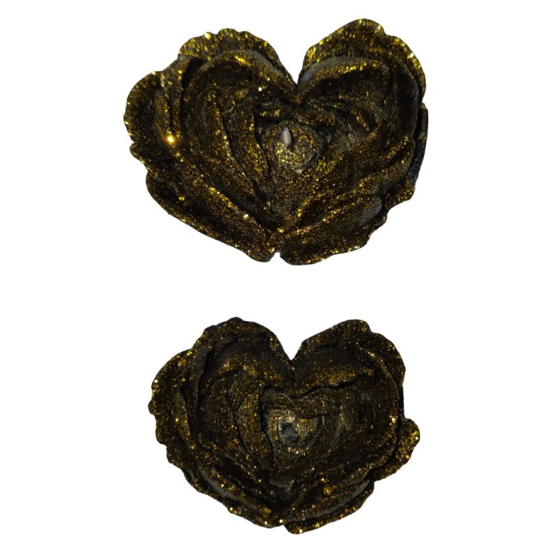 Свічка низькотемпературна у вигляді троянди з глітером GlowKink чорна, L вид 22