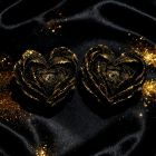 Свеча низкотемпературная в виде розы с глиттером GlowKink черная, L вид 27