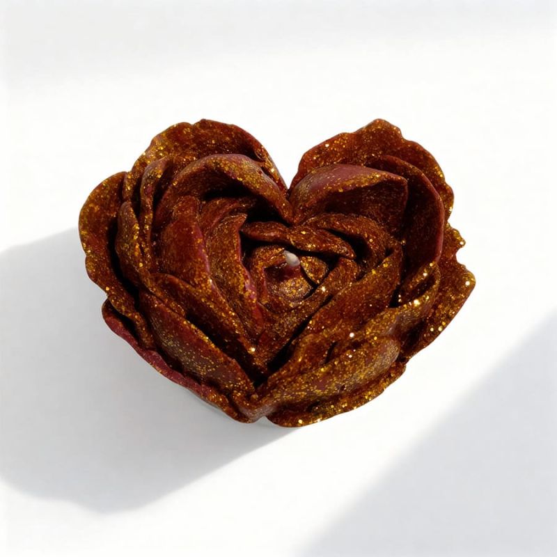 Свеча в виде розы с глитером GlowKink бордовая, L вид 8