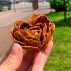 Свеча в виде розы с глитером GlowKink бордовая, L вид 21