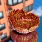 Свеча в виде розы с глитером GlowKink бордовая, L вид 28