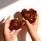 Свеча в виде розы с глитером GlowKink бордовая, L вид 55