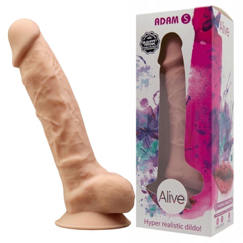 Реалістичний фалоімітатор на присосці Alive Adam Flesh S бежевий вид 2