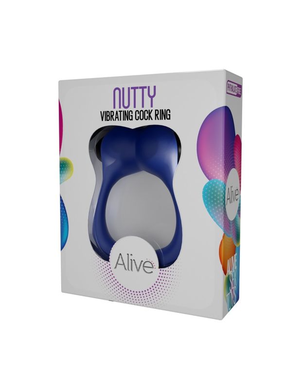 Ерекційне віброкільце Alive Nutty синє вид 5