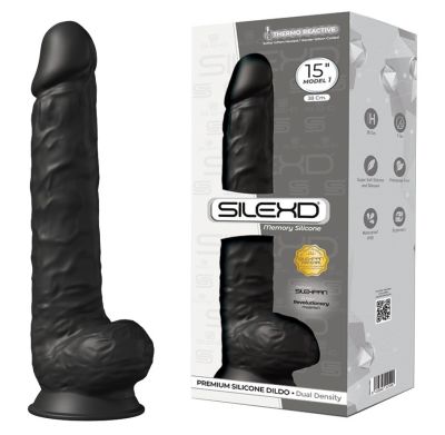 Фаллоимитатор гигант термореактивный Silexd Model (15") DD03 черный
