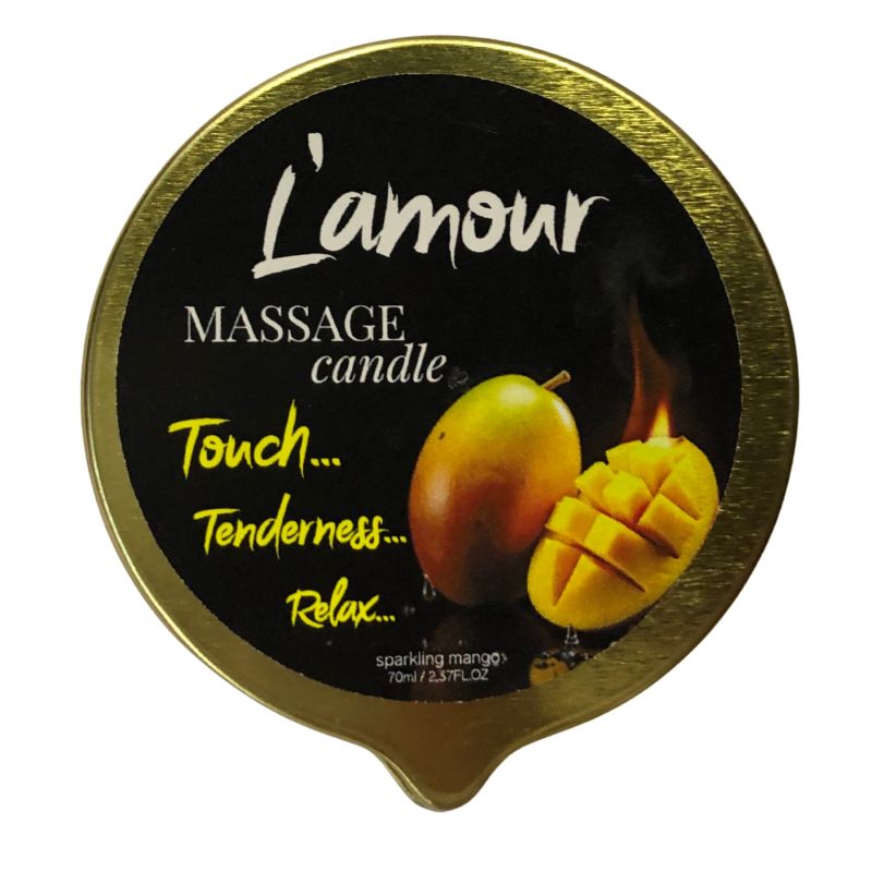 Масажна свічка L'amour Sparkling Mango золота, 70 мл вид 2