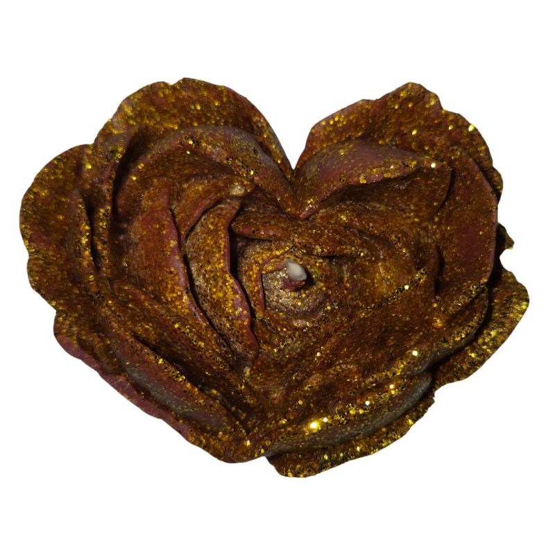 Свічка низькотемпературна у вигляді троянди з глітером GlowKink бордова, М вид 8