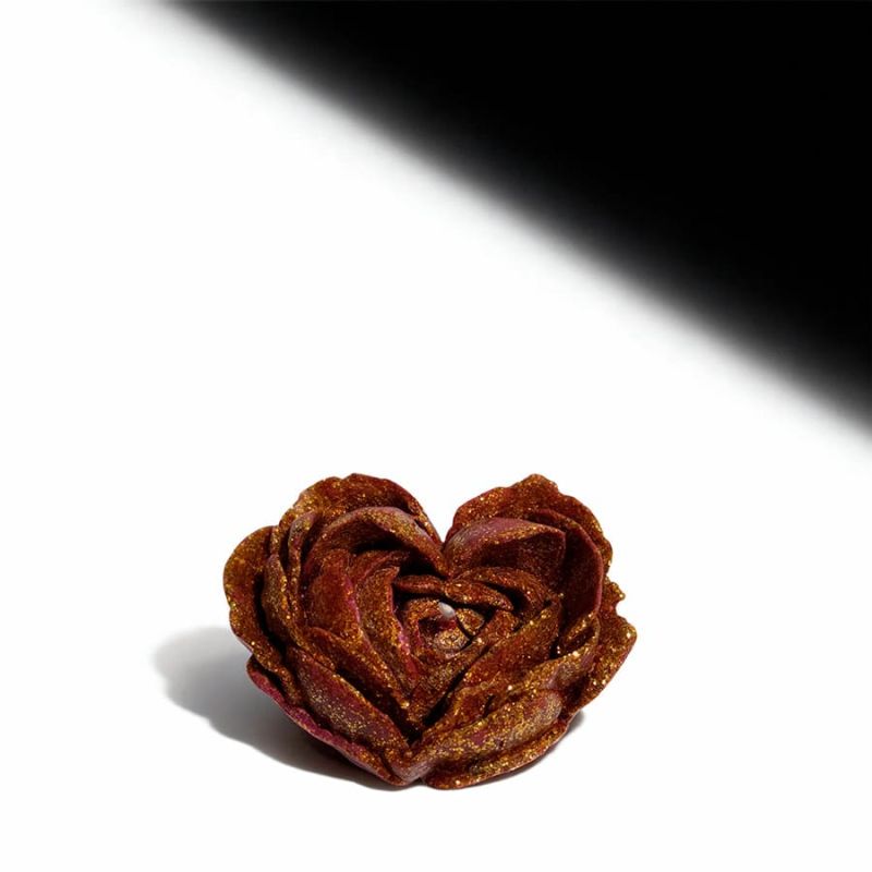 Свічка низькотемпературна у вигляді троянди з глітером GlowKink бордова, М вид 11