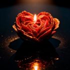 Свічка низькотемпературна у вигляді троянди з глітером GlowKink бордова, М вид 22