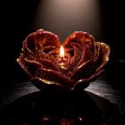 Свічка низькотемпературна у вигляді троянди з глітером GlowKink бордова, М вид 56