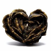 Свічка низькотемпературна у вигляді троянди з глітером GlowKink чорна, М