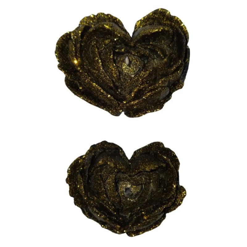 Свічка низькотемпературна у вигляді троянди з глітером GlowKink чорна, М вид 22