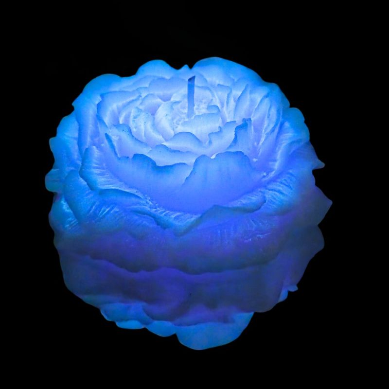 Свеча пион люминесцентный GlowKink низкотемпературная, голубая, L вид 2