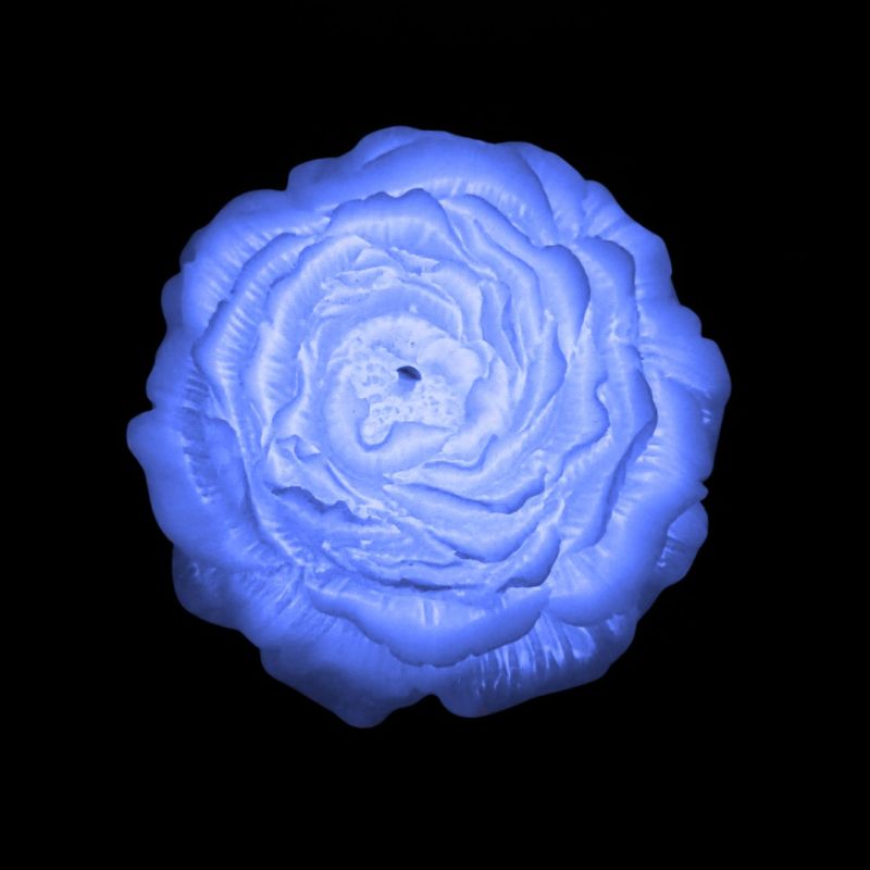 Свеча пион люминесцентный GlowKink низкотемпературная, голубая, L вид 4