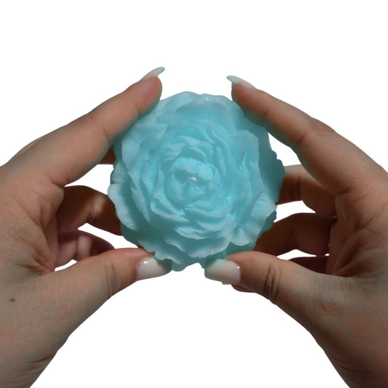 Свічка півонія люмінесцентна GlowKink низькотемпературна, голуба, L вид 7