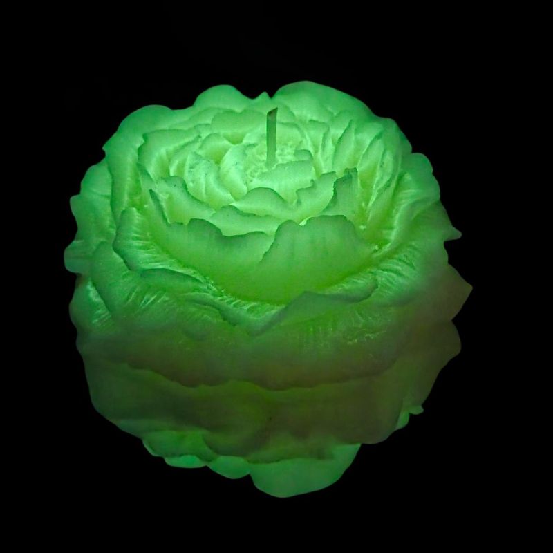 Свеча пион люминесцентная GlowKink низкотемпературная, салатовая, L вид 2