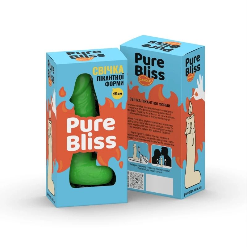 Свеча пикантной формы Pure Bliss MINI Green зеленая, 15 см вид 7