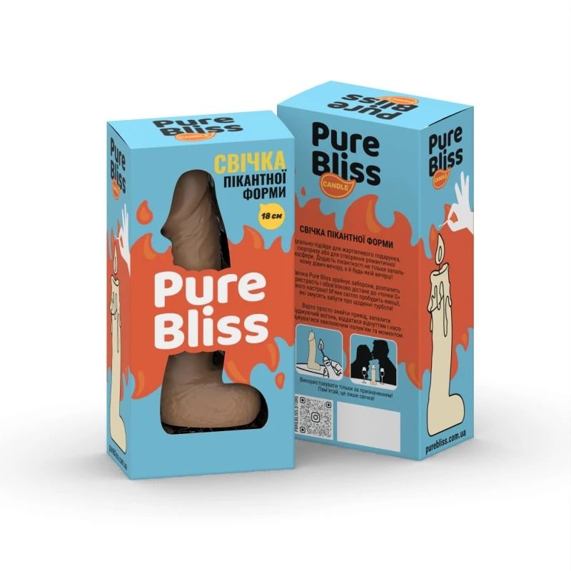 Свеча пикантной формы Pure Bliss BIG Brown, коричневая, 18 см вид 6