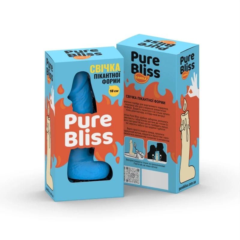 Свічка пікантної форми Pure Bliss BIG Blue блакитна, 18 см вид 7