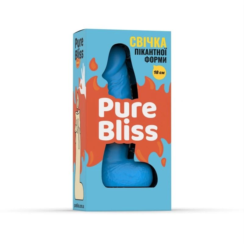 Свічка пікантної форми Pure Bliss BIG Blue блакитна, 18 см вид 8