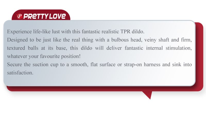 Фалоімітатор протез PRETTY LOVE реалістичний, еластичний, світлий беж, 13 см вид 13