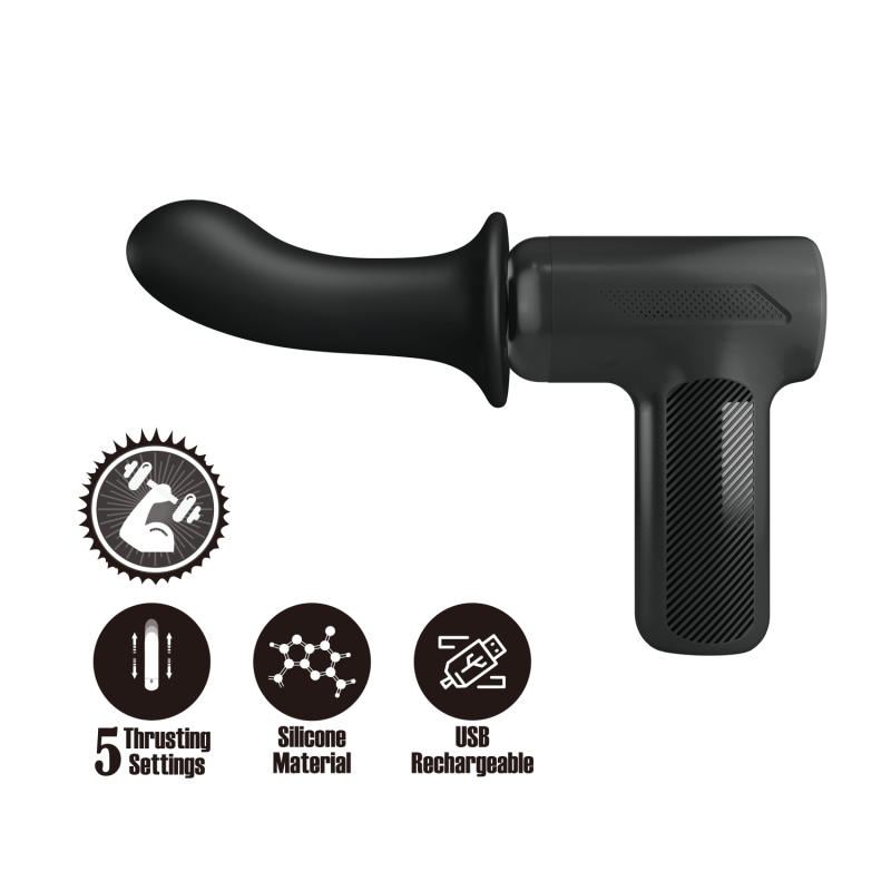 Вібромасажер пістолет Dj Doctor Massage Gun чорний, 12.1 х 3.8 вид 3