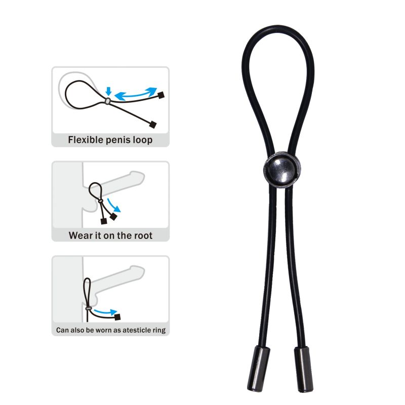 Петля для пеніса PRETTY LOVE DELAY MAGIC RING, чорна вид 4