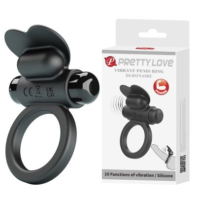 Виброкольцо на пенис PRETTY LOVE DEBONAIRE, черное
