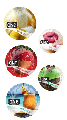Презервативы One FlavorWaves латексные, набор разных вкусов, 5 шт.