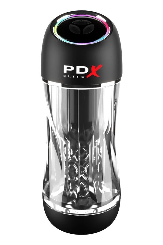 Мастурбатор Pipedream PDX Elit Viewtube Pro Clear с вибрацией и вакуумом, 23 см вид 2