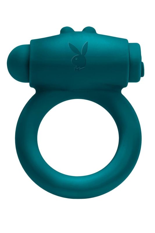 Ерекційне кільце з віброкулею Evolved Playboy Bunny Buzzer, зелене вид 3