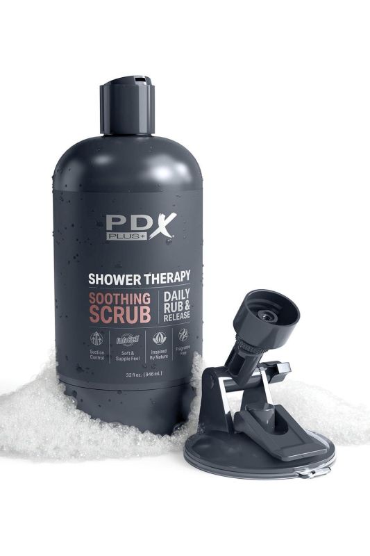 Мастурбатор у колбі Pipedream PDX Plus Shower Therapy чорний, 28.5 см вид 6