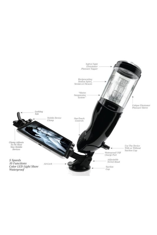 Мастурбатор автоматичний Pipedream PDX Extreme Mega-Bator Ass чорний, 28 см вид 11