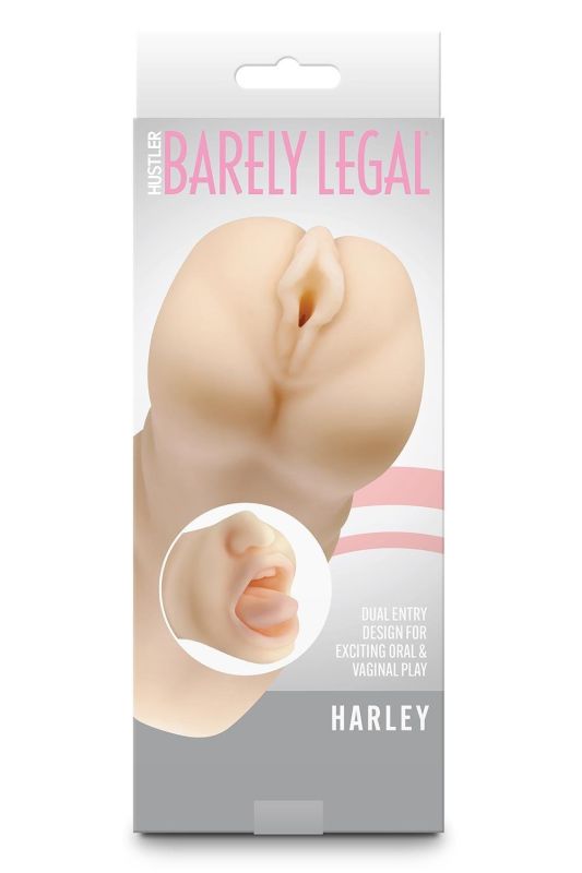 Мастурбатор двухсторонний NS Novelties Barely Legal Harley рот и вагина, 19 см вид 5