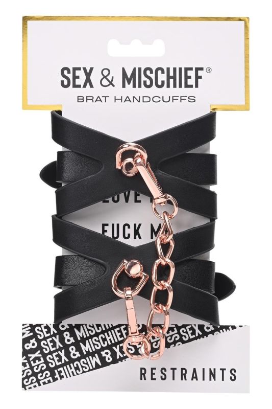 Наручники Sex and Mischief чорні, 28 см вид 7