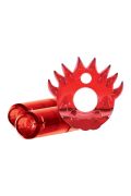 Эррекционное кольцо с двумя вибропулями Zero Tolerance Flame Thrower красное, 5 см
