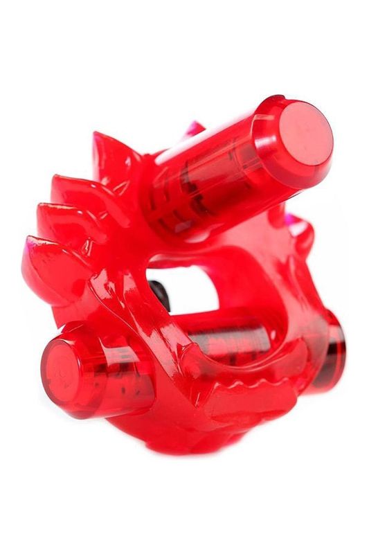 Ерекційне кільце з двома віброкулями Zero Tolerance Flame Thrower червоне, 5 см вид 3